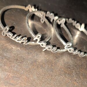 Inspirational Silver Bracelet Trio